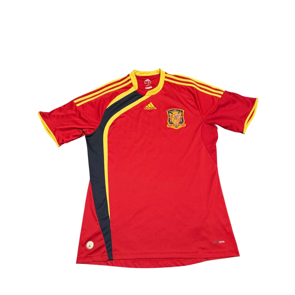 Adidas Spain National Team Soccer Jersey Red Yellow P06574 Mens Large 2009 2010
